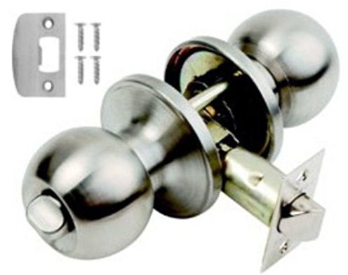 BALA Satin Steel Ball Knobs Entrance Locking Knobset Door