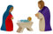 Holzspielwaren Ackermann Heilige Familie (Jesus, Maria, Josef) – Weihnachtsfiguren aus Holz (im Set, 3-teiliges Holzspielzeug)