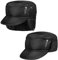 Lipodo Piumino Armycap mit Ohrenklappen Herren - Wasserabweisende Cap mit Innenfutter - Herrencap aus Baumwolle - Kappe Herbst/Winter - Wintercap schwarz L (58-59 cm)