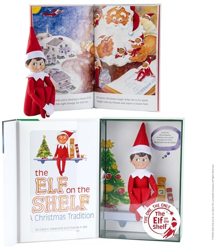 The Elf on The Shelf® Eine Weihnachtstradition | Englisch | Junge mit Blauen Augen | inkl. zauberhaft illustriertem Buch, Erinnerungsbox & offizieller Adoptionsurkunde