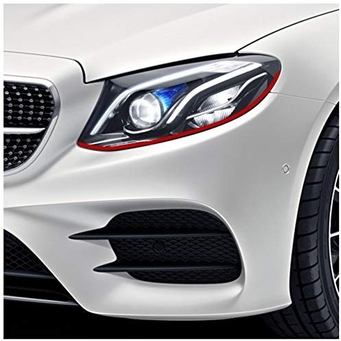 Devil Eye® Scheinwerferfolie rot Zierstreifen Dekor Dekorleiste Folie Flexibel für Scheinwerfer Kfz Auto Zubehör Selbstklebend KX004 (Kompatibel mit Mercedes E-Klasse ab 2016)
