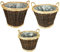 HRB Weidenkorb 3er Set, Korb zur Aufbewahrung aus weidengeflecht, Pflanztopf mit den Größen 38x30, 32x25, 25x21 cm