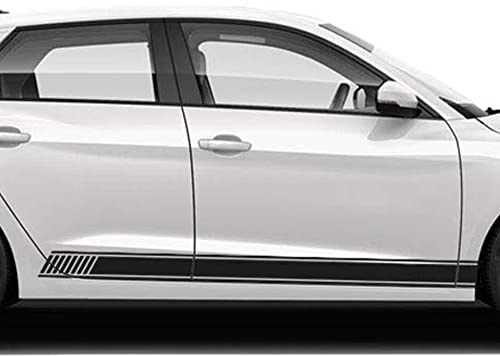 AutoDress® - 2 strisce laterali adesive per Audi A1 Quattro (111M Black Matt)