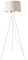 lux.pro Lampada da Terra in Stile Treppiedi Alta 150 cm Piantana Tripode con Base in Metallo e Paralume Conico in Tessuto - Bianco