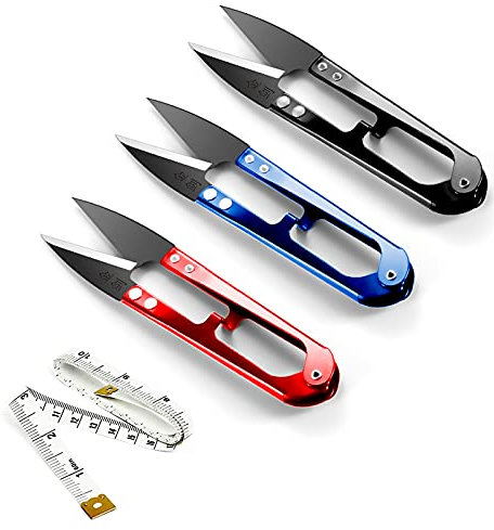 3Pcs U Sewing Scissors Clippers,Thread Nippers Mini Cross Stitch Sewing Scissors Craft Clipper, Great for Stitch, Craft & DIY Supplies（Random Colour）