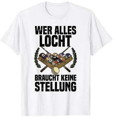 Billard Pool Snooker Ball Billardspieler Kreide Billardkugel T-Shirt