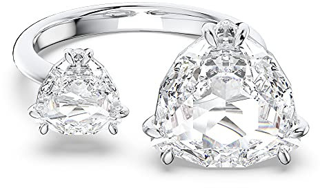 Swarovski Millenia Offener Ring, Weißer, Rhodinierter Damenring mit Edlen Swarovski Kristallen