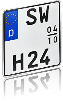 DIN-zertifizierte EU Kfz Saison Kennzeichen für Motorrad alle Größen 180x200 220x200 offizielle Nummernschilder Wunschkennzeichen (13 Kennzeichen Motorrad Saison)