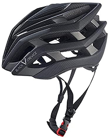 BLACK CREVICE Casco da bicicletta per adulti I Casco da corsa I Casco per bici in diversi colori I Casco uomo & donna I Casco da bici traspirante I Misura regolabile (M, Nero)