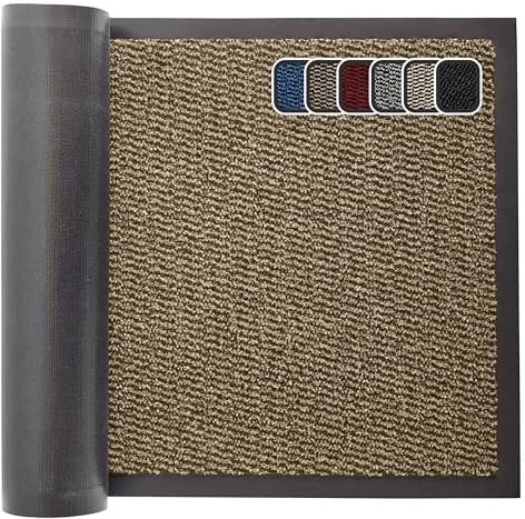 GULLAMBO Non Slip Door Mat – Indoor And Outdoor Use – Kitchen And Office Mat, Super Soft Absorbent Multicolor Barrier Mat, Machine Washable Entrance Rug (Beige, 40cm x 60cm)