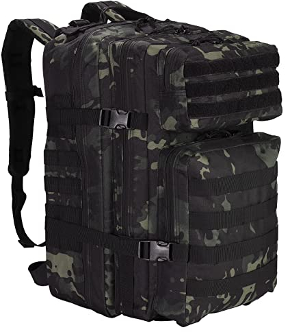 SHANNA Trekkingrucksack, Wanderrucksäcke Militärrucksack 45L Armee Rucksack MOLLE Assault Pack Taktischer Kampfrucksack für Outdoor Wandern Camping Trekking Angeln Jagd