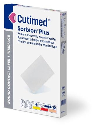 BSN Medical 7323506 Cutimed Sorbion Plus Wundkontaktschicht, Steril, 20cm x 10 cm Maße