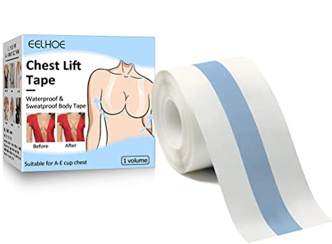 Roexboz Nastro biadesivo per il corpo del seno nastro adesivo per il corpo, nastro biadesivo trasparente, nastro di fissaggio per il corpo, 1 volume (5 x 100 cm)
