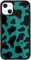 MAYCARI Aesthetic Green Case Compatible with iPhone 13 Pro Max for Girls Women Children Green Cow Print, Hard Back Case with Soft TPU Bumper Protective Case for iPhone 13 Pro Max(Black)