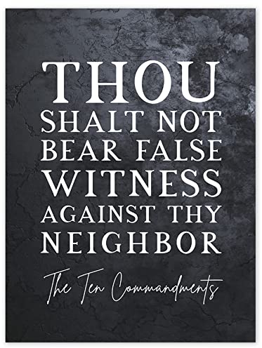 Artery8 Ten Commandments Thou Shalt Not Bear False Witness Christian Bible Verse Quote Scripture Typography Art Print Canvas Premium Wall Decor Poster Mural
