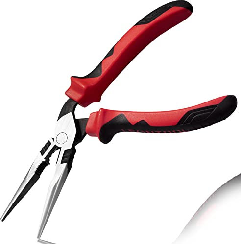 LEONTOOL High Leverage Long Nose Pliers with Angled Head 8-Inch Wire Cutter Heavy Duty Multifunction Precision Pliers Professional Hand Tool Saving 35 Percent Labour