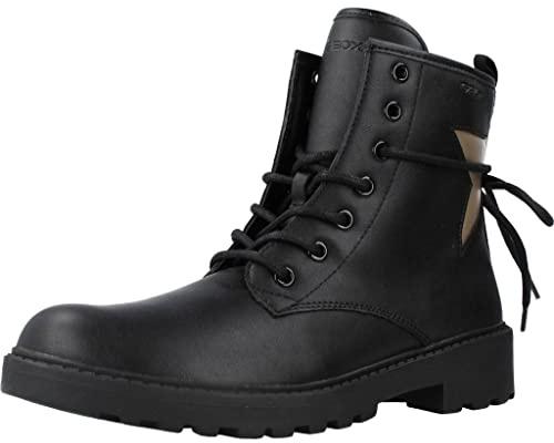 Geox Junior Girl J CASEY GIRL ANKLE BOOT BLACK/PLATINUM 28_EU