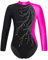 iEFiEL Kinder Mädchen Turnanzug Langarm Gymnastikanzug Glitzer Ballett Trikot Tanzkleidung Trainingsanzug Leotard Sportanzug T Rose 134-140