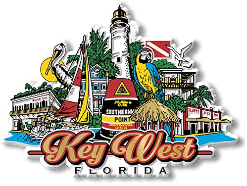 Key West, Florida City Magnet by Classic Magnets, 3D Rubber Vintage-Style Collectible Souvenirs and Gifts Made in the USA, 4.26 x 3.13
