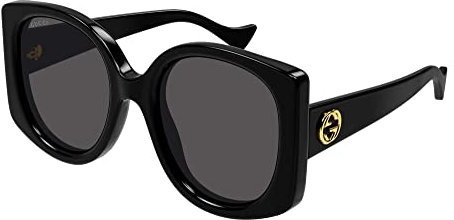 GUCCI Womens GG1257S Sunglasses, Black-Black-Grey, 53
