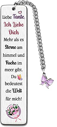 Tante Lesezeichen Muttertags Geschenk Lesezeichen Frauen Blume Geburtstagsgeschenk Von Nichte Neffe Bis Tante Ruhestand SchäTzen Familie Liebe Zitate Gravierte Andenken Weihnachts Schmetterling Charm
