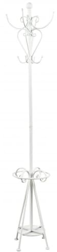 AUBRY GASPARD - Porte-Manteau en Métal Laqué Blanc - Finition Laquée - Hauteur 190 cm - Longueur 30 cm - Profondeur 30 cm - Livré en Kit - Idéal pour Suspendre Manteaux et Écharpes - Poids 4 kg