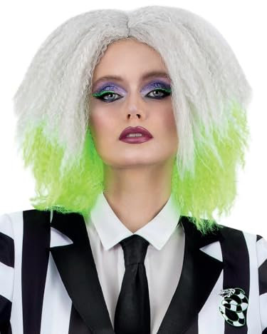 Smiffys Beetlejuice-Perücke, Gewellt, halblang