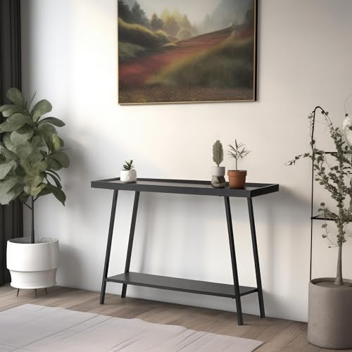 Wohnando Konsolentisch schmal Hera, 100x32x75cm Sideboard mit Altholz-Optik und schwarzen Metallbeinen, für Dein Wohnzimmer
