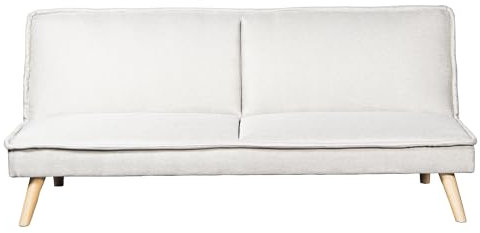 DRW 3-Sitzer-Sofa aus Polyester mit Holzbeinen in Grau, 180 x 84 x 72 cm