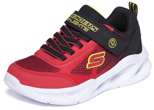 Skechers Meteor-Lights - Krendox 401495L-RDBK, Boy Sneakers,Sports Shoes, Red, 37 EU