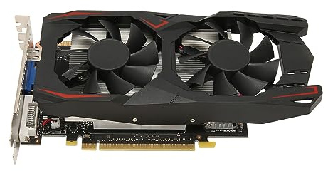 Carte Graphique 1050Ti, Carte Graphique de Jeu 2G GDDR5 128 Bits 928 MHz PCI E 2.0, Carte Vidéo HDR avec Ventilateurs de Refroidissement, Prise en DirectX11, DVI VGA