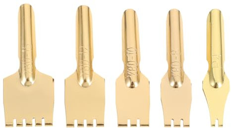 WOFASHPURET 5Pcs Brass Calligraphy Pen Nibs, Flat Head Design for Smooth Writing and Artistic Expression, Reusable Fountain Pen Accessory for Calligraphy Practice, Vintage Style