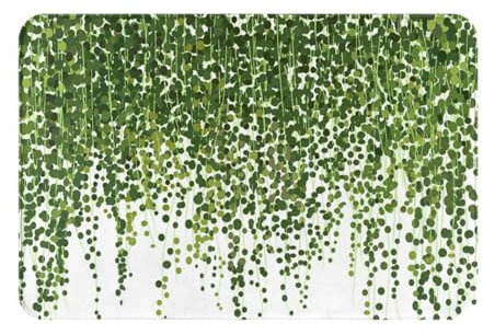 GrAtka Fußmatte für den Außenbereich, rutschfeste Fußmatten für den Inneneingang, Teppichunterlage für die Außenterrasse 40 x 60 cm, realistische Efeupflanze isoliert auf der Natur