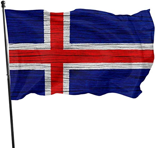 Hofflagge, Banner, Island, Holzstruktur, isländische Flagge, Thema, Willkommens-Party, Outdoor-Dekoration, Ornament, Picks, Haus, Garten, Hof, Dekoration, 90 x 152 cm