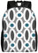 FUkker Rucksack, Schulbüchertasche, Wandern, Reisen, Camping, Rucksack, leicht, Tagesrucksack, Unisex,Modernes ovales Verbindungsmuster in Blaugrün und Grau
