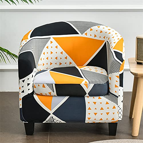 Morbuy Sesselbezug Stretch mit Armlehne, 2er Set Sessel Überzug Universal Sesselhussen Stretch Weich Sesselüberzug Elastisch Hussen für Clubsessel Cocktailsessel (Orange Dreieck)