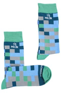MARRON Y NEGRO - Calcetines Tío Molón - Fabricado en España - Perfectos para Regalos - Divertido - Calcetines Originales - 80% algodón - Para Hombre y Mujer