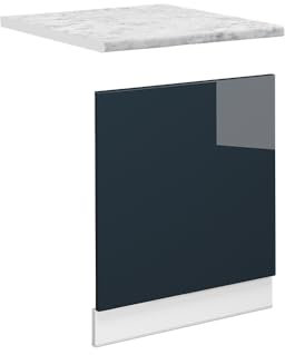 Vicco Frontblende Fame-Line, Dunkelblau Hochglanz, 60 cm