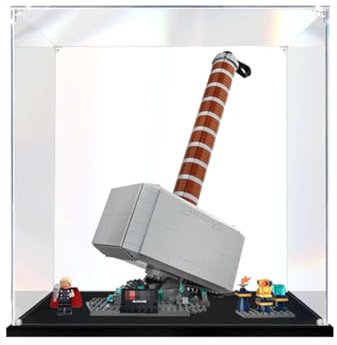 TRUSTFAR Vitrine en acrylique anti-poussière conçue pour LE-GO 76209 Modèle de bloc de construction Marteau de Thor, boîte transparente, boîte de présentation compatible avec Le-go 76209 (sans modèle)