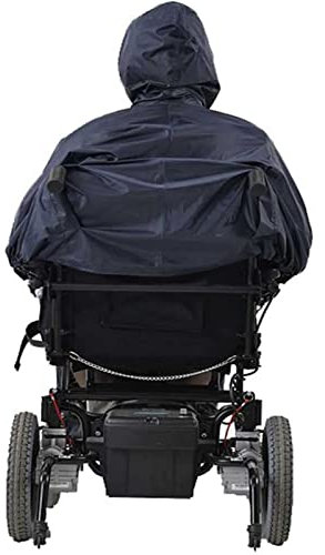 WPJQJWD Rollstuhl-Poncho, Wasserdichter Regenschutz Für Rollstuhlfahrer Regenschutz Mit Kapuze Wasserdicht Weich Wasser- Und Reißfest Regenschutzumhang – Reflektierend