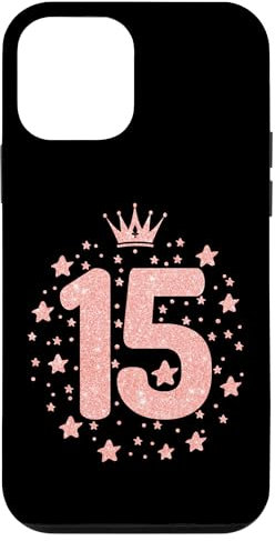 Custodia per iPhone 12 mini 15 corona rosa 15 anni Happy 15th Birthday Girl Kids