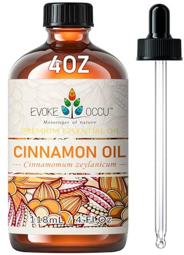 EVOKE OCCU Cinnamon Essential Oil 118ml, for Diffuser, Aromatherapy, Hair, Massage, Skin Care, Relax, Refresh