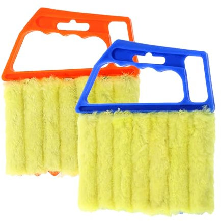 Venetian Blind Cleaner Tool, 2Pcs Blind Cleaner with 7 Roller System, Reusable Blind Cleaners for Wooden Blinds, Blind Duster, for Wooden Blinds Plastic Blinds and Air Conditioner