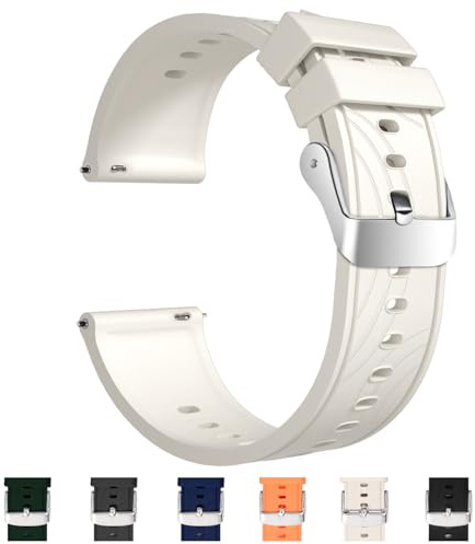 TODYSTRAP Cinturino Orologio Silicone 20mm, Cinturini Orologi in Gomma Nero con Sgancio Rapido per Smartwatch di Ricambio Morbido Sportivo da Uomo Donna, Cinturino in Silicone 18mm 20mm 22mm