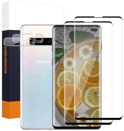 Cable Leader (2+2 Schutzfolie für Panzerglas für Samsung Galaxy S10 Plus, S10 Plus Schutzglas+Kameraschutz, Sensible Berührung, 9H Härte Stoß-Kratzfest, HD Keine Blasen S10 Plus Displayschutzfolie