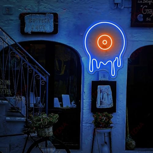 Schmelzende Vinyl Schallplatte Led Neon Schild, Musik Wand Dekor, 90er Jahre Thema Party Dekoration