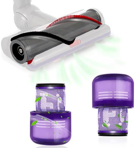 Dyson V11 Ersatzteile Filter und Bürste, Kompatible Turbine Bodendüse mit Schnellspanner für Hartboden und Teppiche