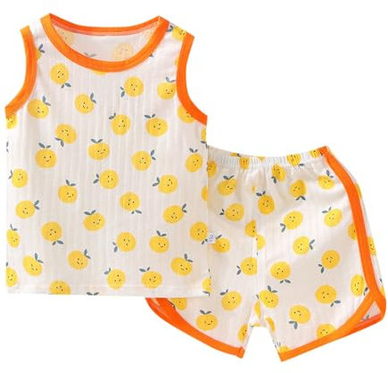Set di Vestiti Estivi per Bambina, Neonato, Top Senza Maniche e Pantaloncini, Set di Indumenti da Notte per Neonato in 2 Pezzi Pigiama Natale