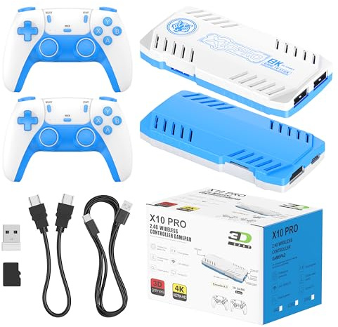 X10 PRO Retro Game Stick with 50000+ Games, 4K HDMI HD Plug and Play Game Stick with 2 Controllers, Support 50+ Simulators, 2 Player Battle (Style 1)