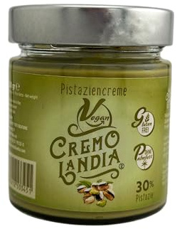 Cremolandia, Crema Vegana al Pistacchio 30%, Senza Glutine, Senza Olio di Palma, 200g